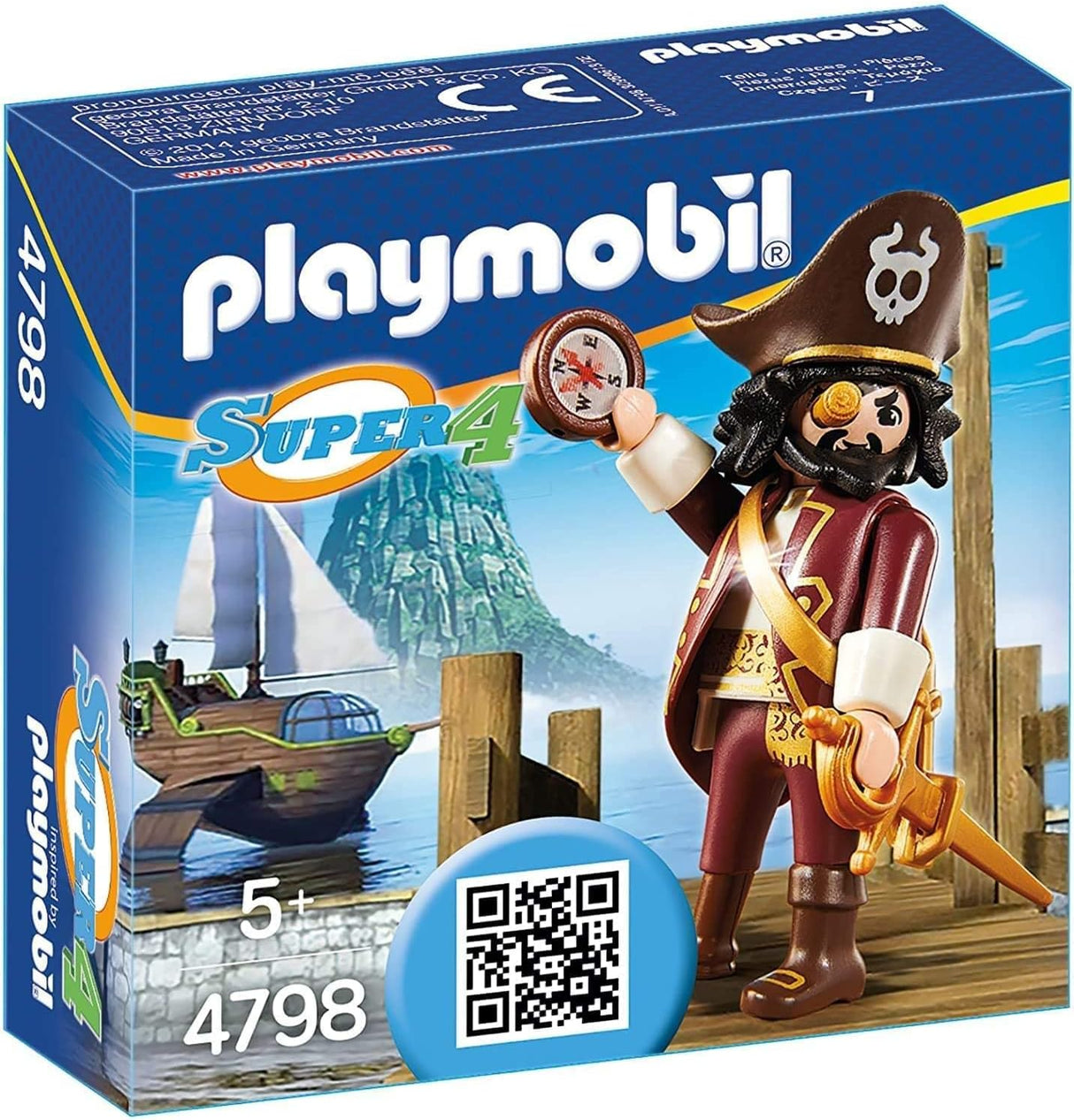 PLAYMOBIL Pirata Sharkbeard, figura con accesorios, 70420