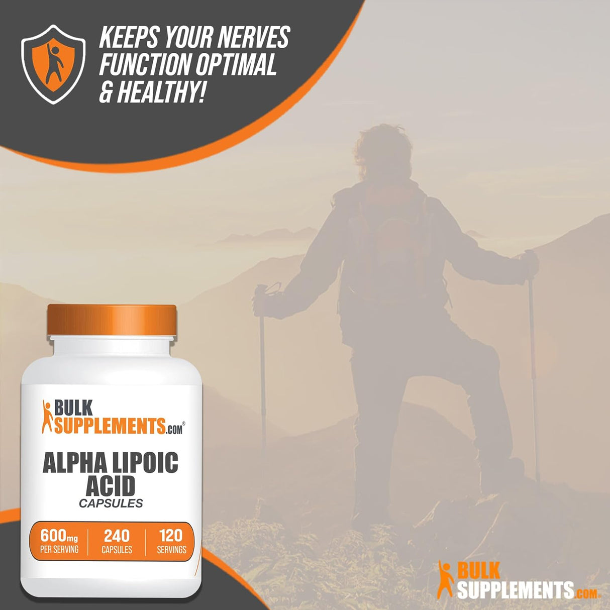 Cápsulas de Ácido Alfa Lipoico - ALA 600mg, Sin Gluten
