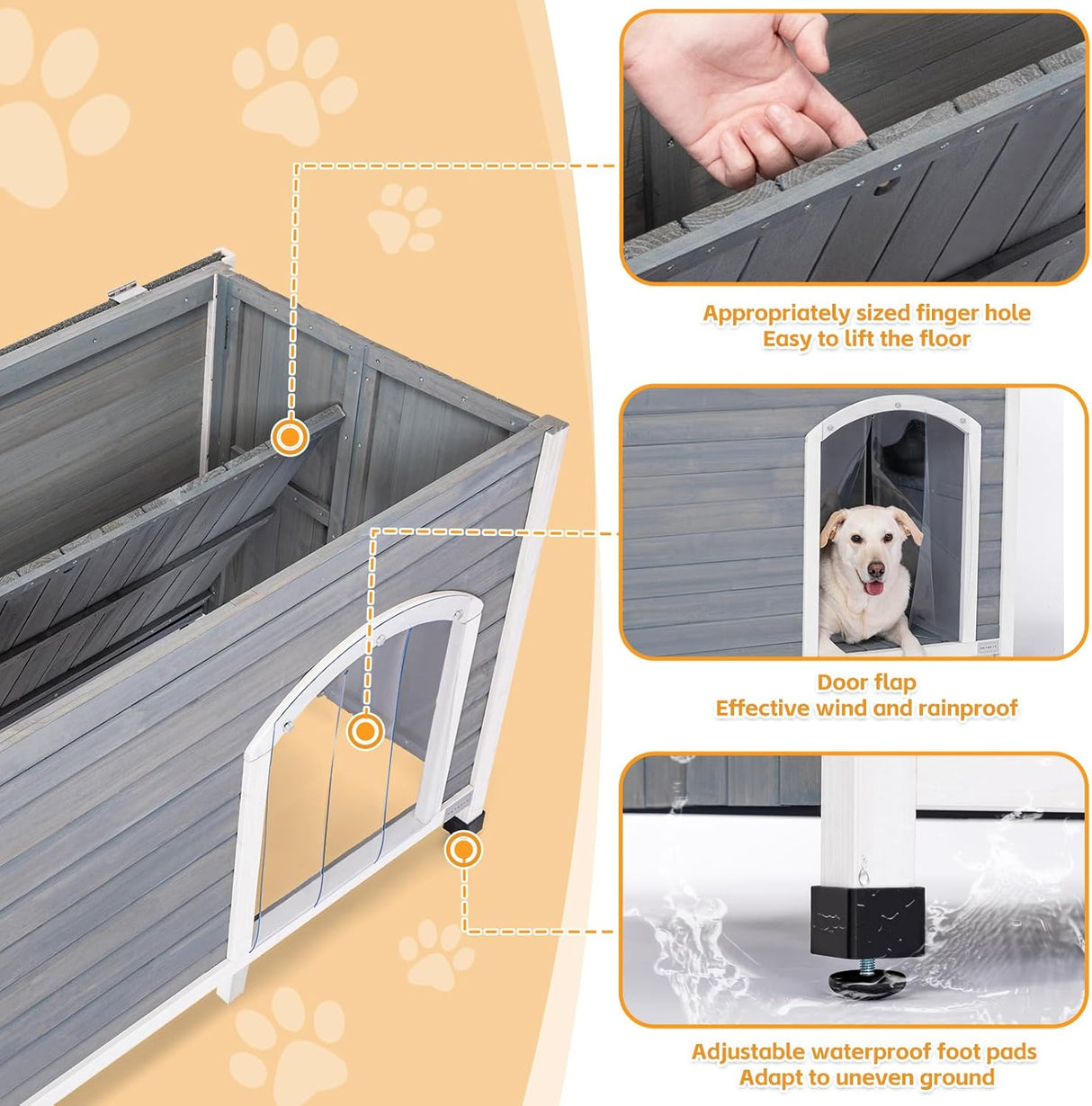 Casa para perros para exteriores no requiere herramientas