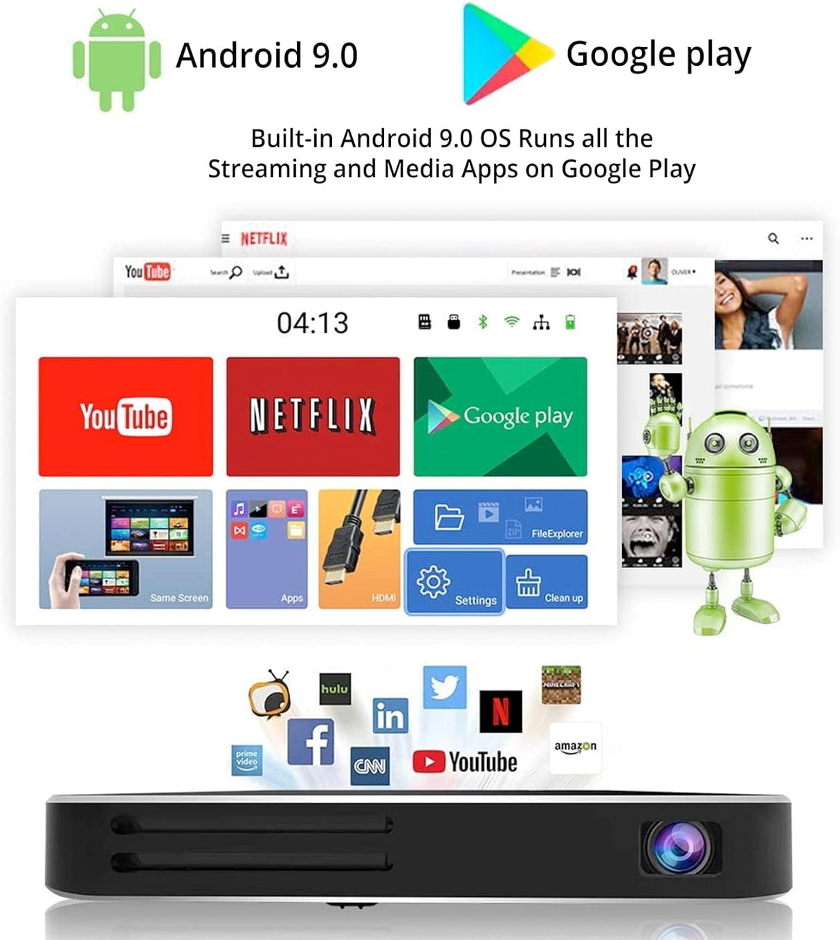 Proyector portátil AKASO WT50, 1080P, WiFi y Bluetooth