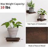 Estantes Flotantes Fixwal, 5x5 Pulgadas, Madera Rústica, Set 4