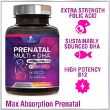 Suplemento Multivitamínico prenatal con ácido fólico y DHA