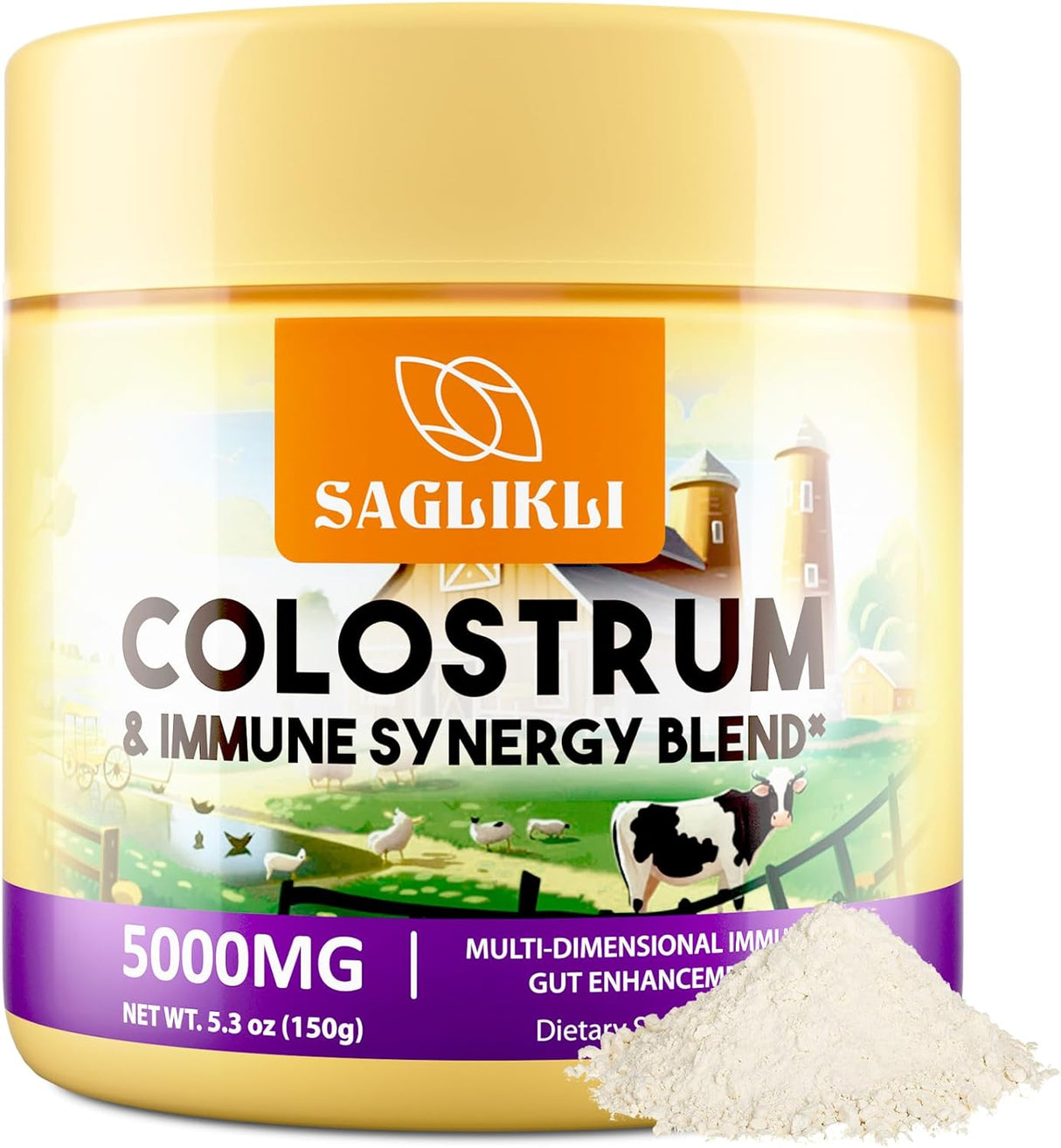 Suplemento de Colostro en Polvo 5000 mg, 30 Porciones