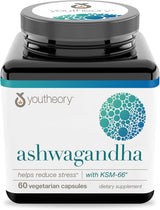 Suplemento de Ashwagandha Youtheory - 1,000 mg - 60 Cápsulas
