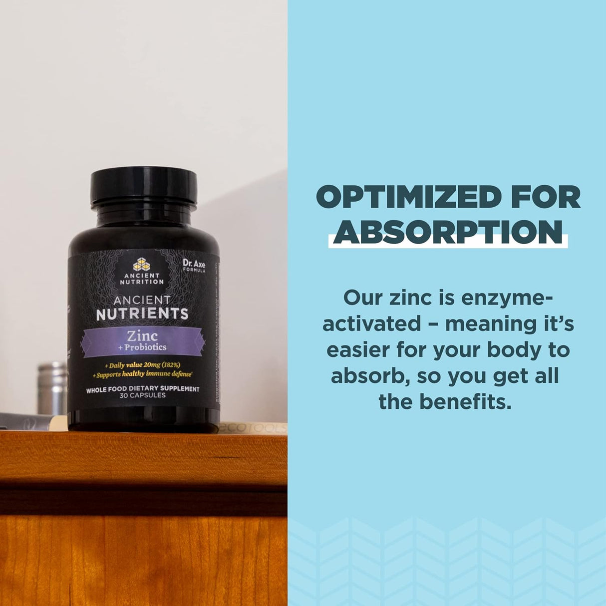 Suplemento de probióticos y zinc de Ancient Nutrition 30 und