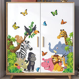 Vinilo Decorativo Animales de Selva Supzone, Elefante y León