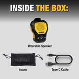 Altavoz Bluetooth portátil DEWALT, resistente al agua, clip-on