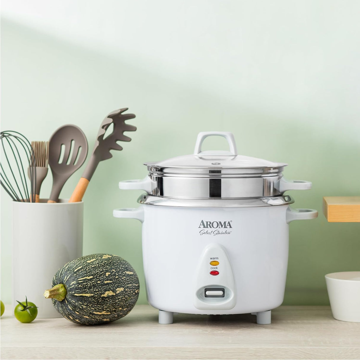 Arrocera y vaporera Aroma, 14 tazas, automática, ARC-757-1SG