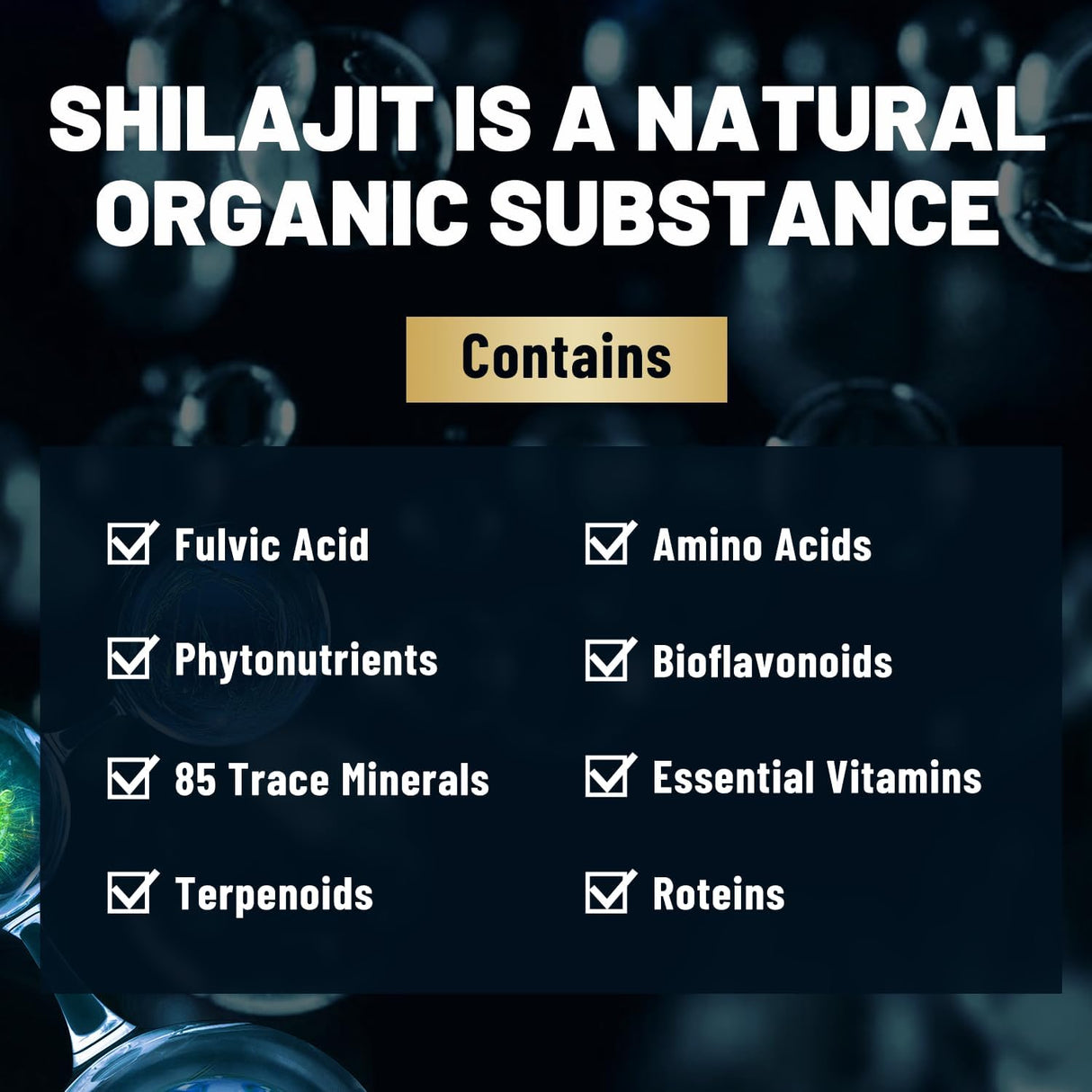Capsulas de Shilajit Premium con Ashwagandha y Ginseng, 120