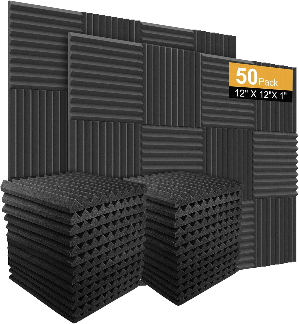 Paneles Acústicos 50 Pack, Espuma Aislante, 1 X 12 X 12