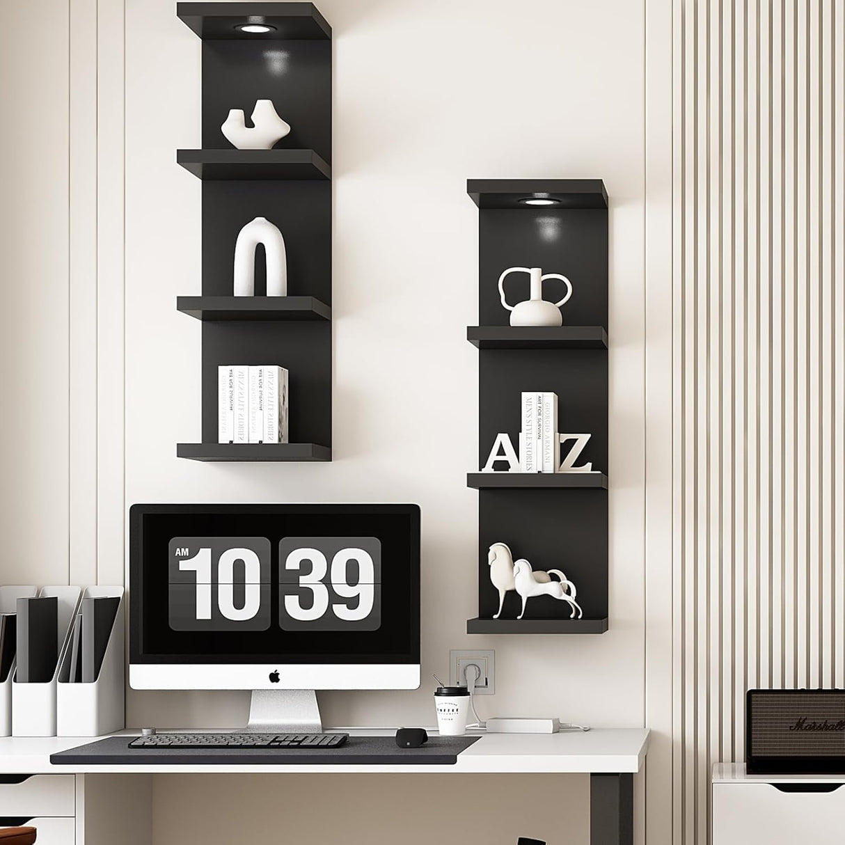 Estante de Pared 4 Niveles, Marca Lack, Con Luz LED Control Remoto