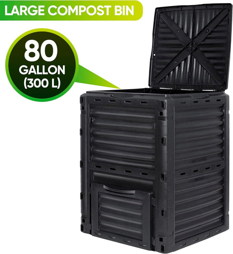 Bin de Compostaje F2C 80 Gal, Aeración, 300 L, Fácil Montaje