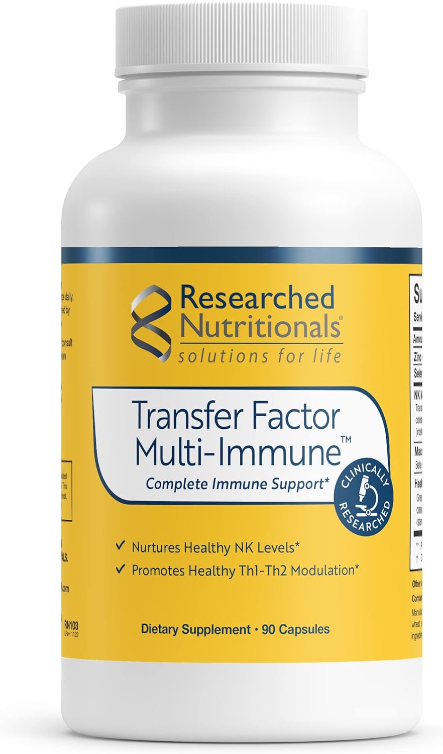 Suplemento Inmunológico Transfer Factor Multi-Immune - Researched Nutritionals, 90 cápsulas