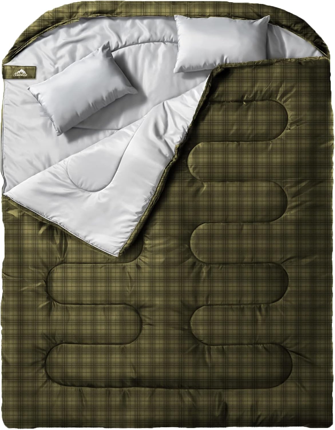 Saco de dormir doble XL tamaño Queen para acampar