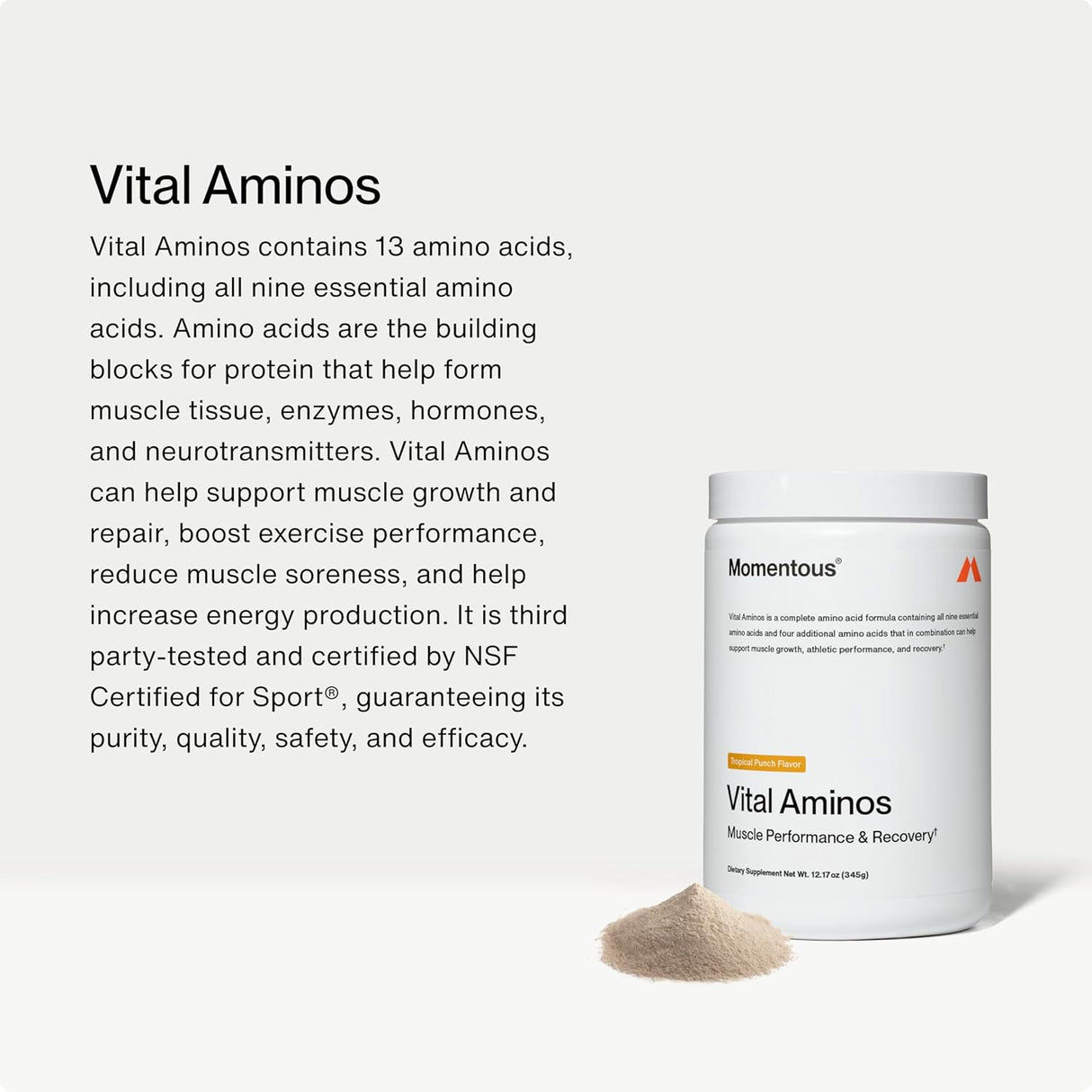 Suplemento Vital Aminos Momentous BCAA & EAA 30 Servs