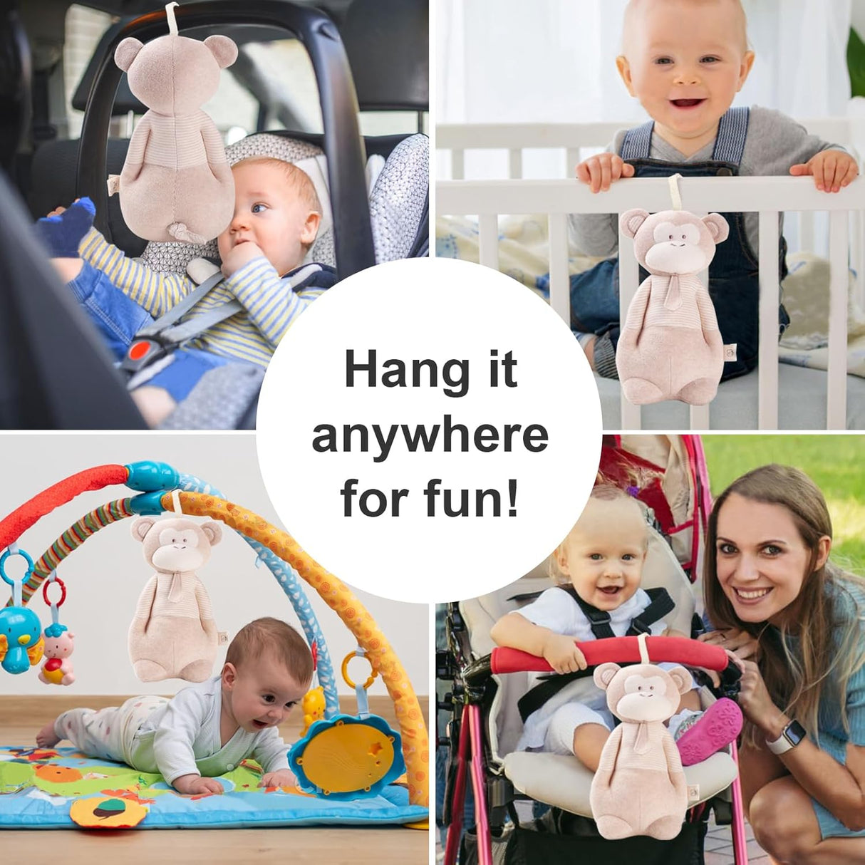 Juguete de peluche COTTONEBEBE, música de cuna, mono