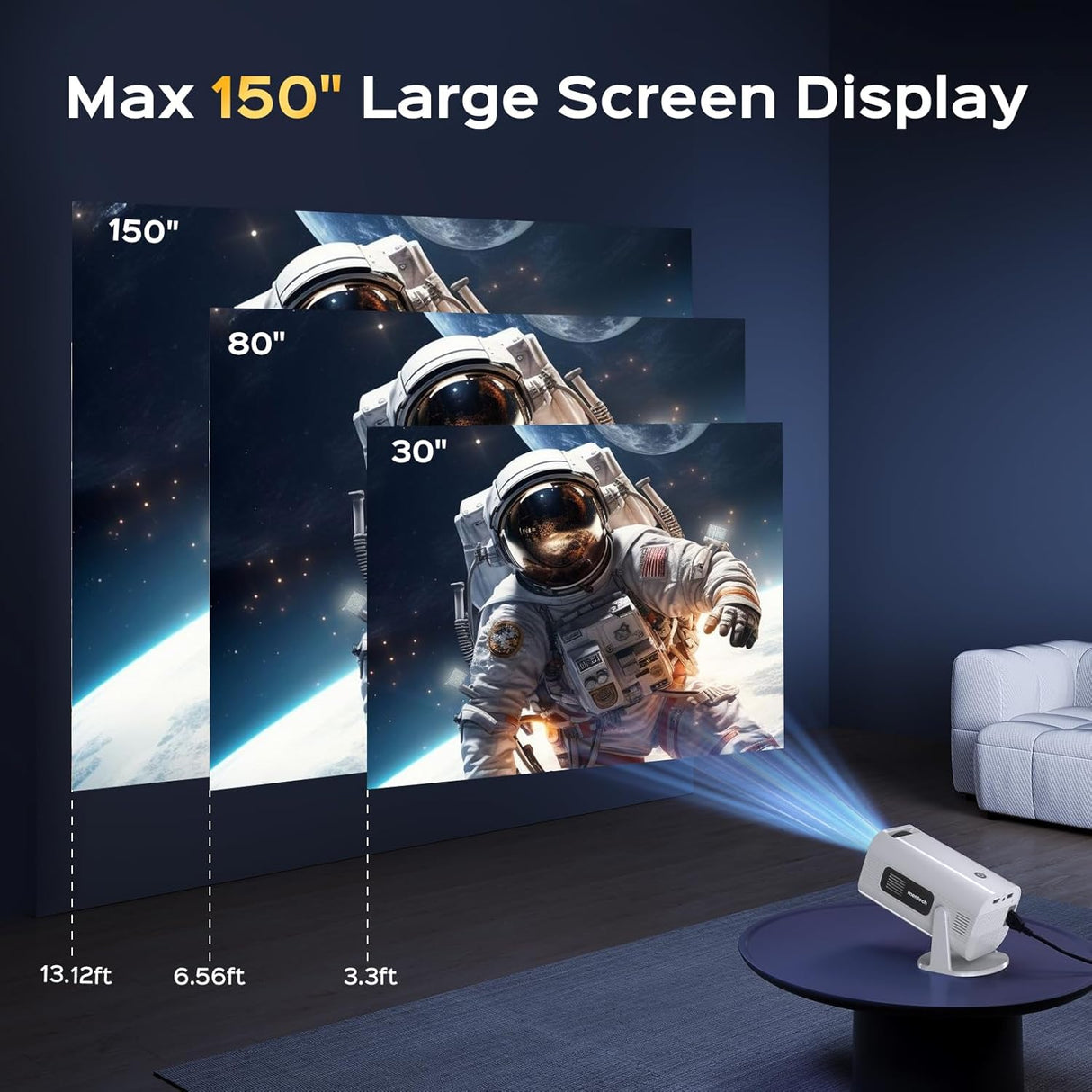 Proyector Mini WiFi Bluetooth, 1080P, Android TV 11.0, 150
