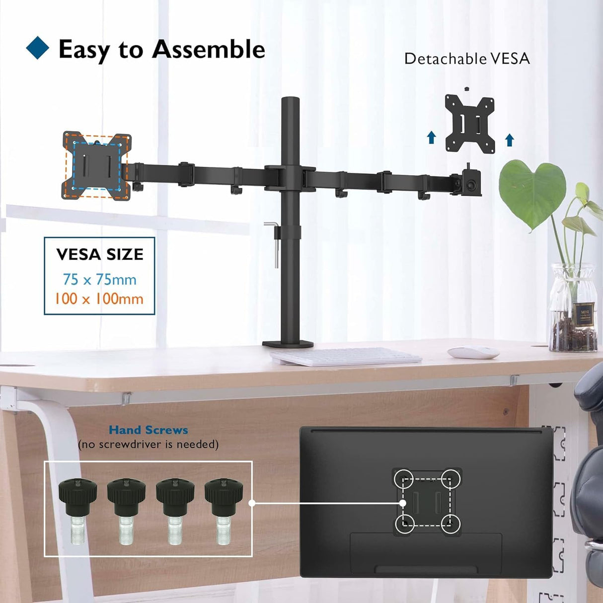 Soporte Doble para Monitores BONTEC, Ergonomico, 13-27 Pulgadas
