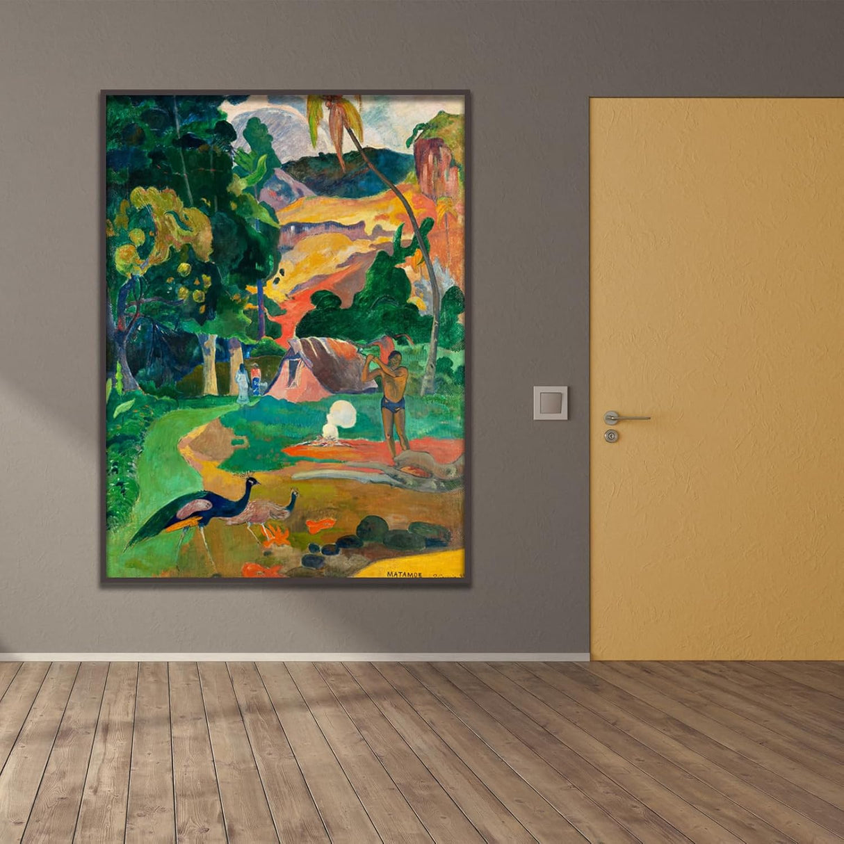 Impresión de Arte Paisaje con Pavos Reales Paul Gauguin