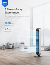 Ventilador Dreo Torre 42, 120° Oscilante, 12 Velocidades, Pilot Max S