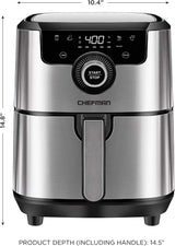 Freidora de aire CHEFMAN 4.5 Qt, fácil de usar, 60 min, autoapagado