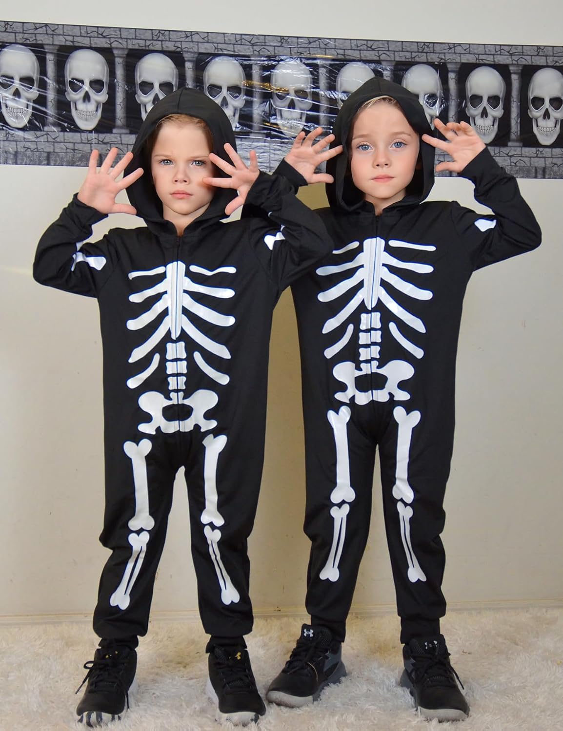 Disfraz Halloween Niños Enlifety Traje Esqueleto Brillo 1-8T