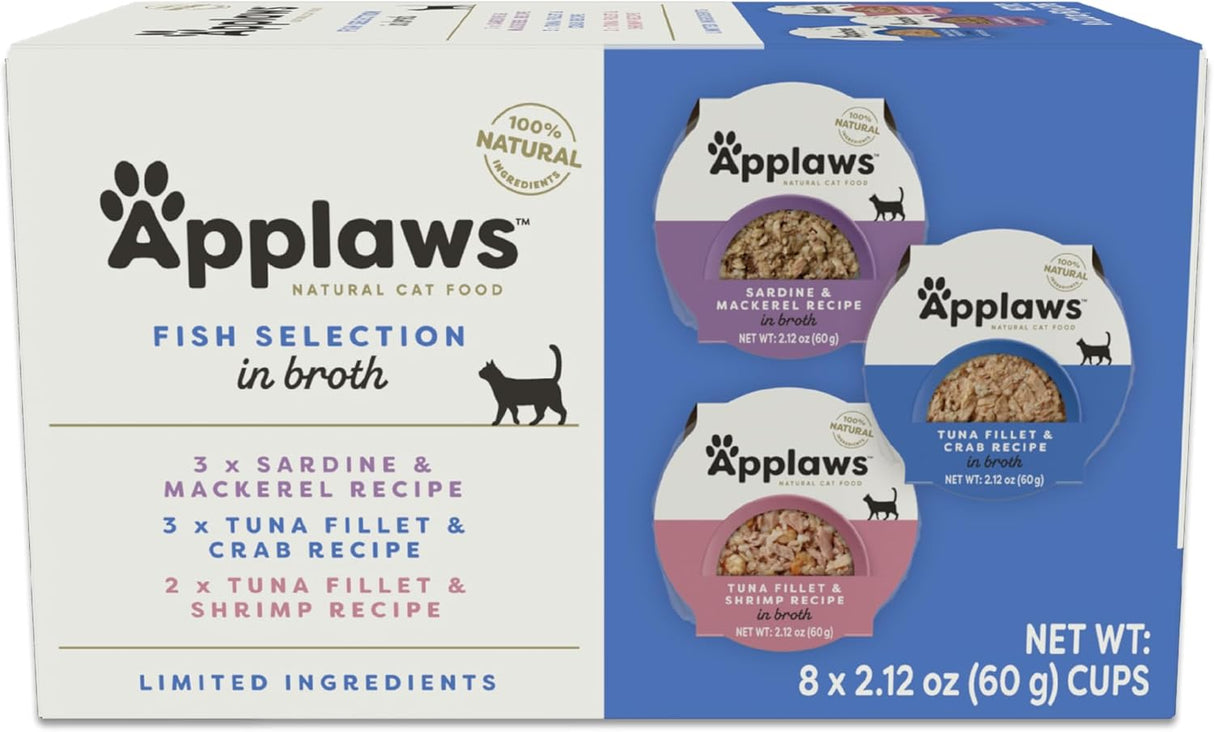 Comida Húmeda Natural para Gatos Applaws, 8 Pots de Pescado