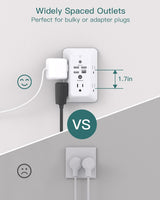 Protector de Sobretensión con USB Addtam 5 Tomas y Luz Nocturna