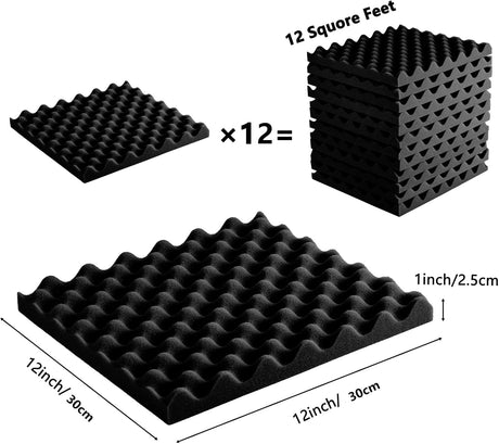 Paneles Acústicos Aislantes 12pcs - Espuma Absorbente Ovalados