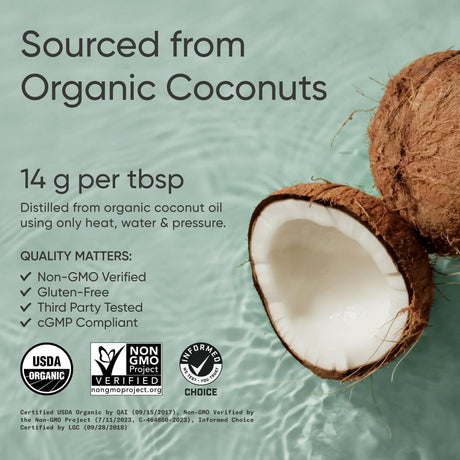 Aceite MCT Orgánico Sports Research - Keto, Vegano, 32 oz