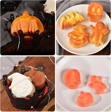 Molde Silicona Halloween AUOCATTAIL 2 Piezas para Repostería