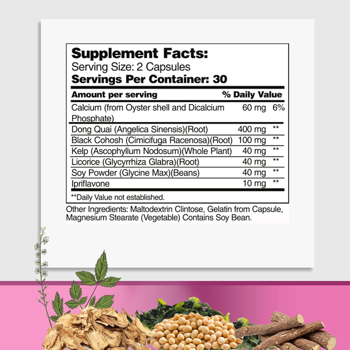 Suplemento para Menopausia con Dong Quai y Cimicifuga - 60 Cápsulas