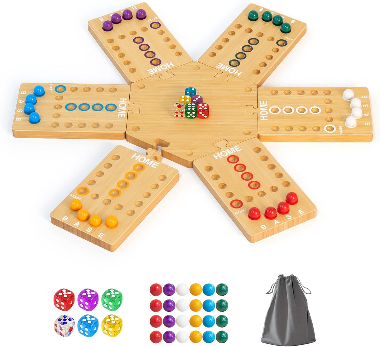 Juego de Mesa de Mármol, Juego de Madera, 2-6 Jugadores, Modelo 2023