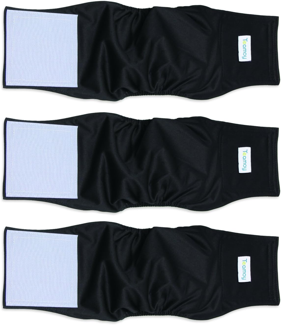 Teamoy -Pañales reutilizables perros machos Negro -3unidades