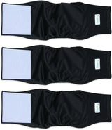 Teamoy -Pañales reutilizables perros machos Negro -3unidades