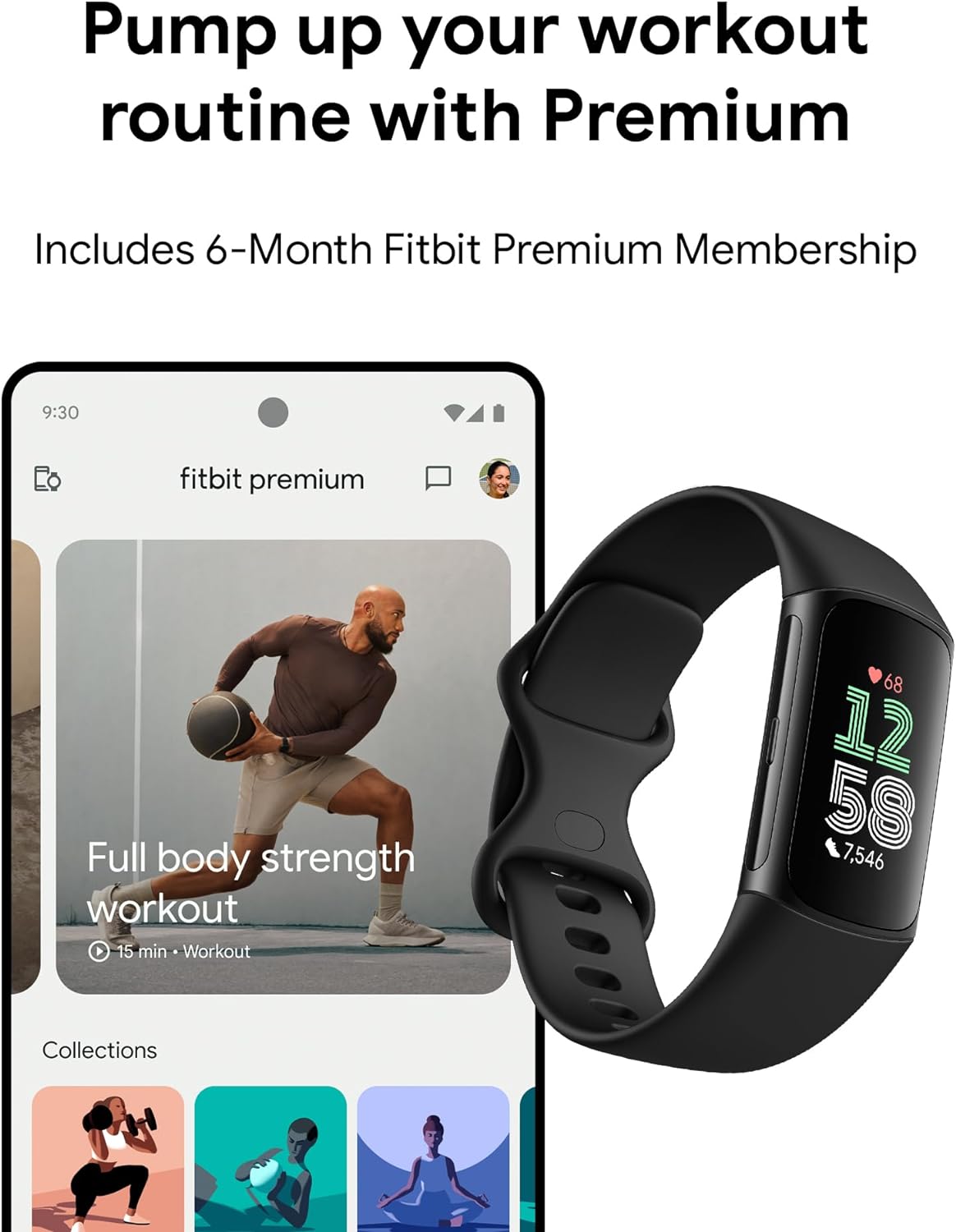 Fitbit Charge 6 con apps de Google, ritmo cardíaco y GPS
