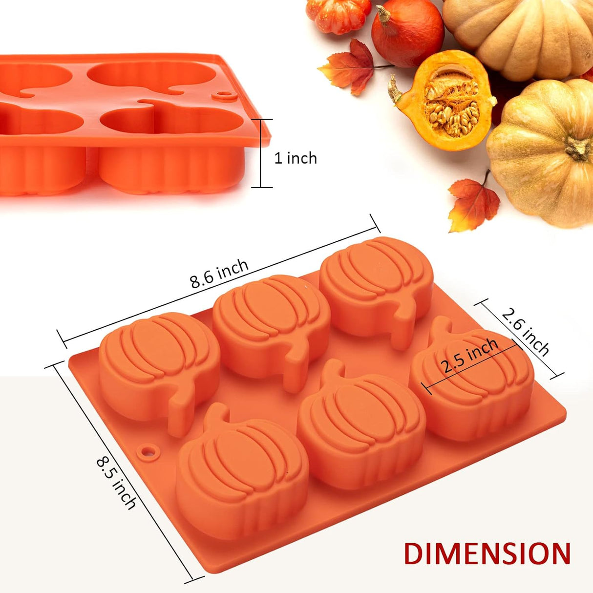 Moldes de Silicona para Calabaza, 2 Piezas, para Repostería