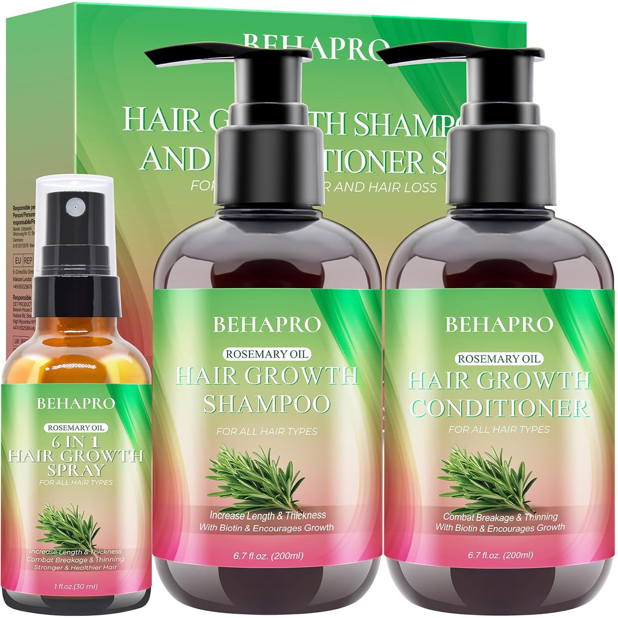 Shampoo y acondicionador para el crecimiento del cabello