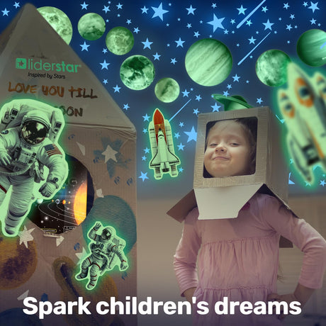 Estrellas y Planetas Brillantes, Pegatinas Espaciales para Niños