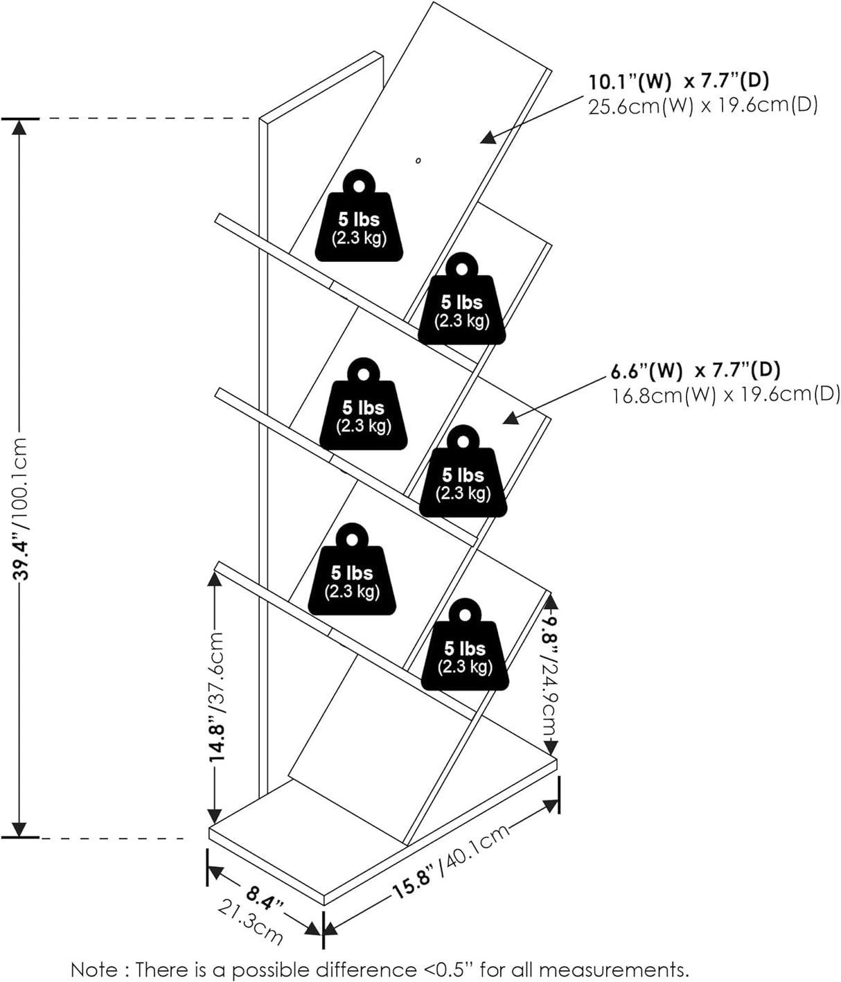 Estantería de árbol de 7 niveles, modelo Furinno