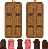 Moldes de Chocolate Halloween, Silicona, Tumbas, 2 pcs