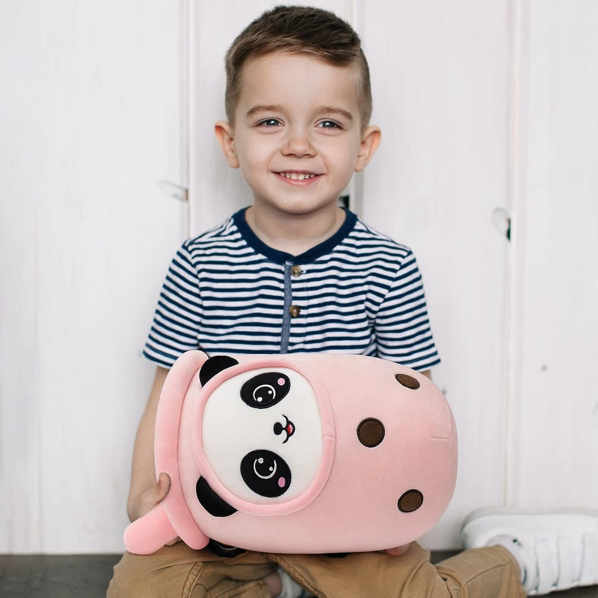 Peluche Boba con cara te burbujeante de panda  13.7 pulgadas