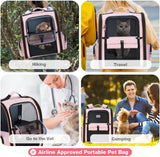 Mochila grande para gatos expandible y plegable rosada