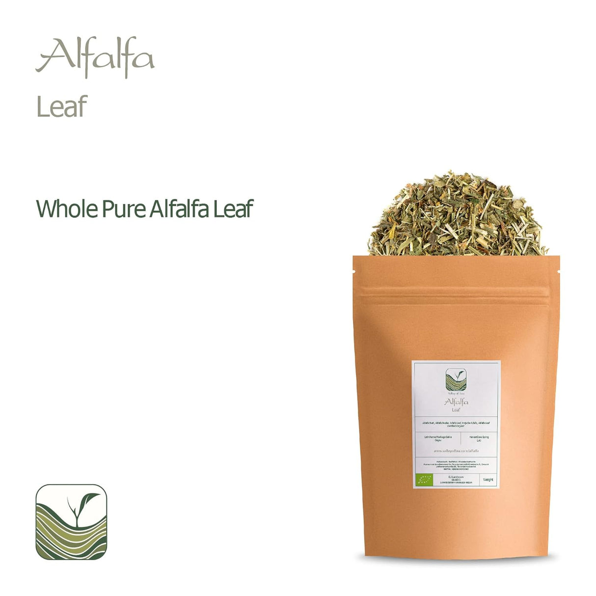 Suplemento Hierba de alfalfa orgánica Medicago Sativa