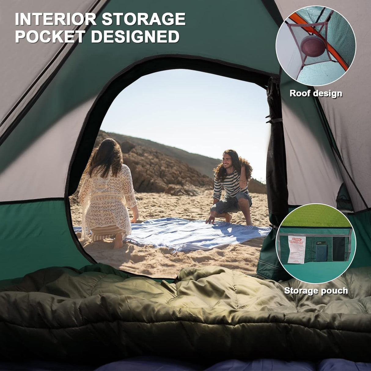 Tienda de Camping 2 Personas, A Prueba de Agua, Modelo X123