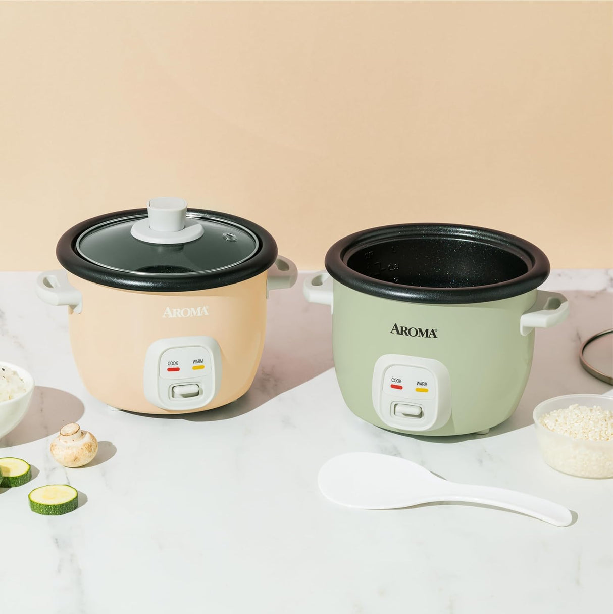 Olla arrocera AROMA® 2 tazas, cocina granos y sopas, mini