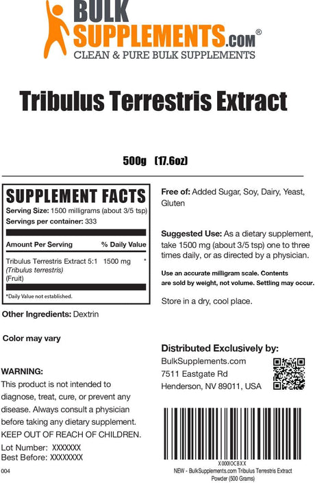 Suplemento Polvo de tribulus terrestris puro