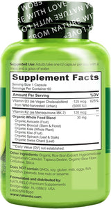 NATURELO Vitamina D3 K2 Vegana 60 Cápsulas