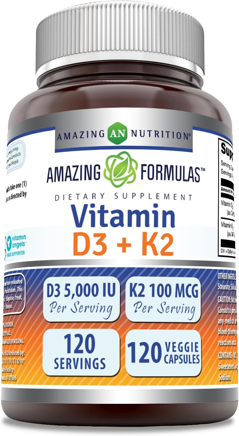 Suplemento de Vitamina D3 5000 IU - Amazing Formulas 120 Caps