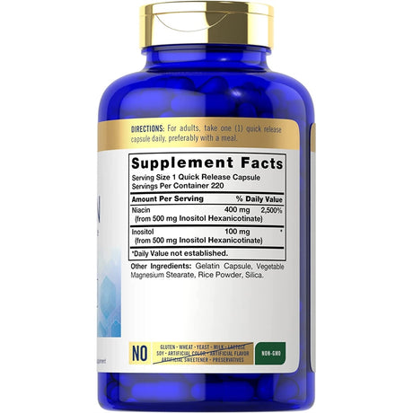 Suplemento Niacina Flush Free 500mg  220cap sin OMG sin glut